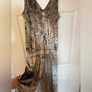 Silver velour jumpsuit